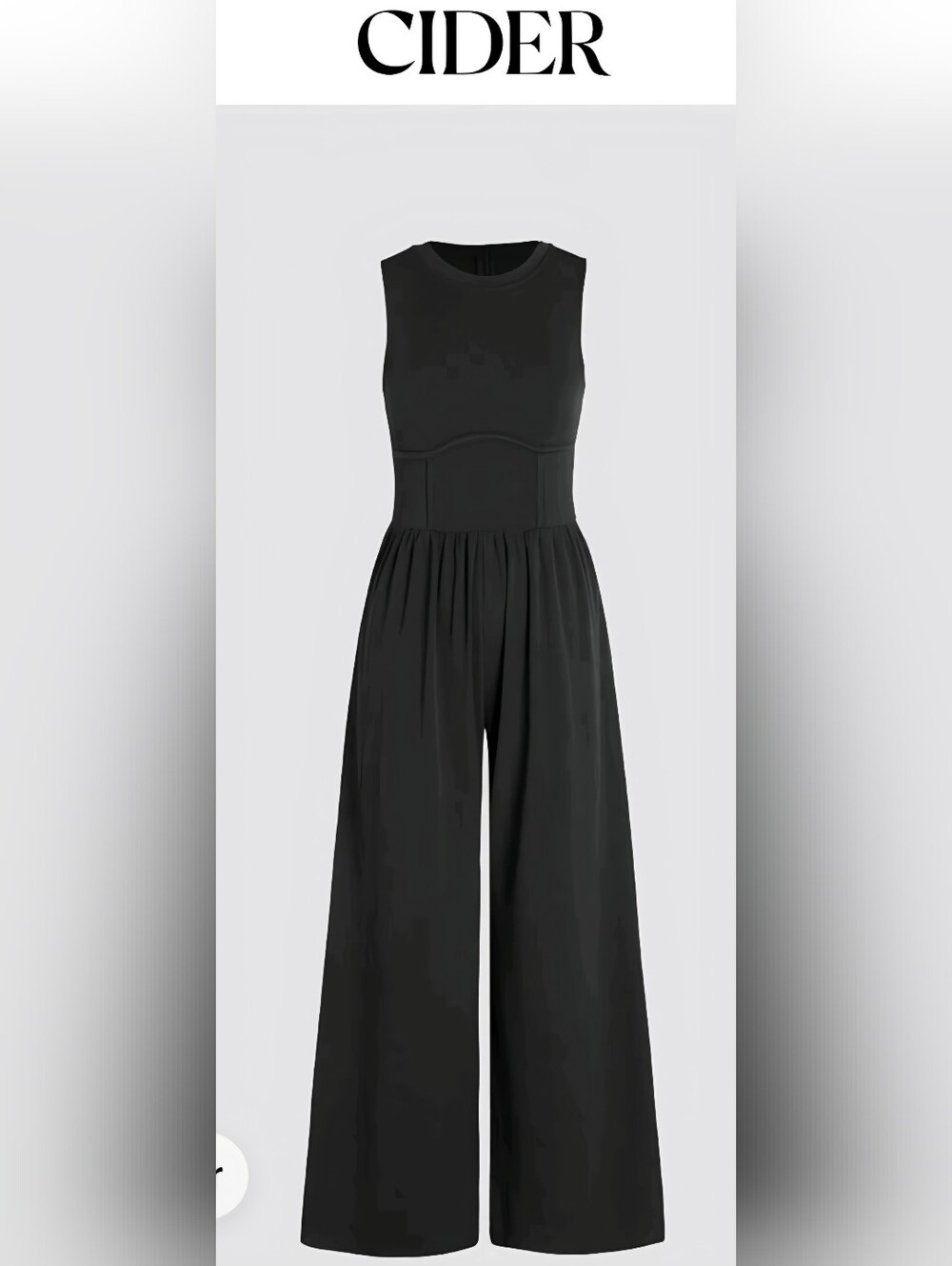 Cider Black Sleeveless Wide-Leg Jumpsuit